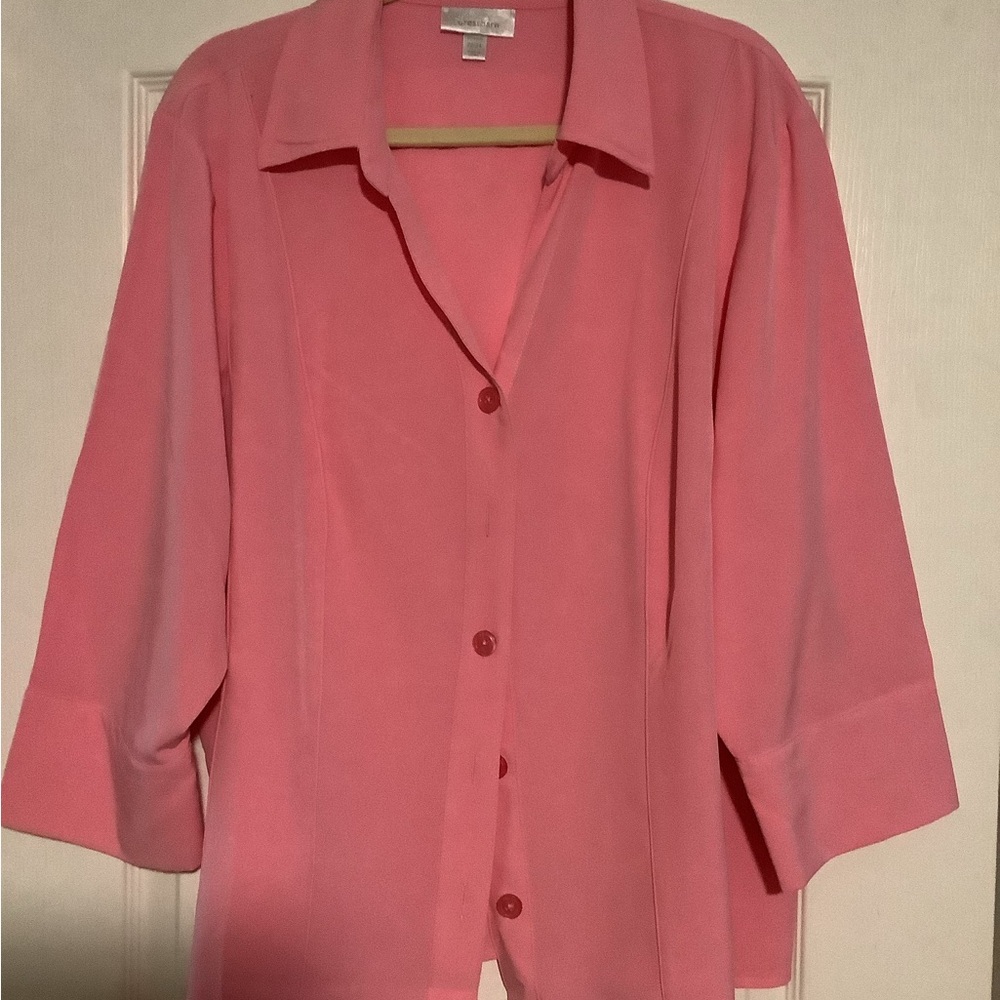 Dress Barn Pink Boxy Button Blouse